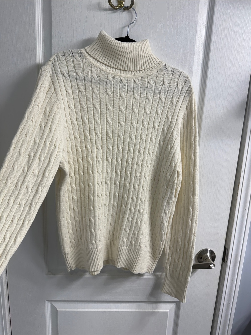 St. John's Bay Cream Cable Knit Cozy Turtleneck Sweater